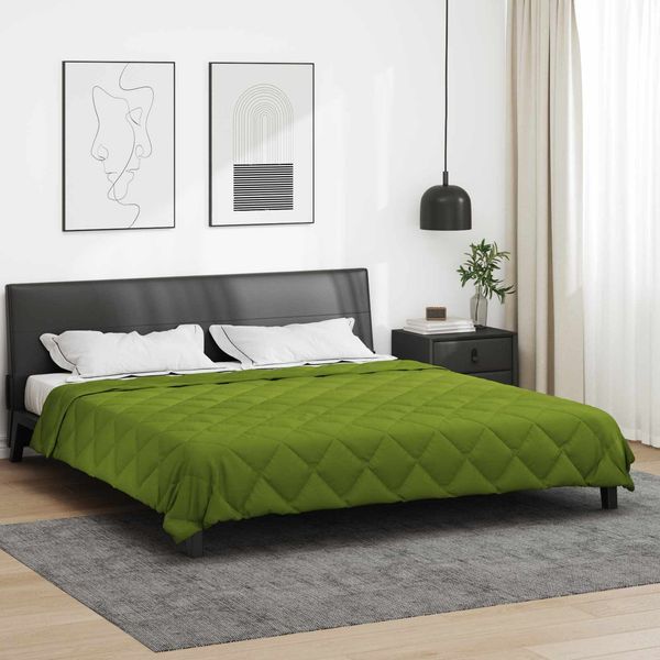 vidaXL Sommerdecke Grün 220 x 200 cm Mikrofaser 42025436