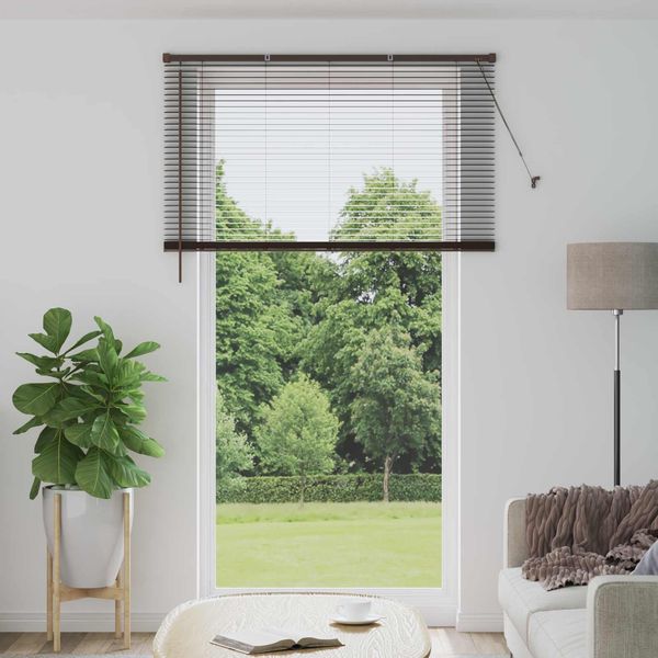 vidaXL Venetianer Jalousie Dunkelbraun mit Muster 213 x 130 cm PVC 42003806