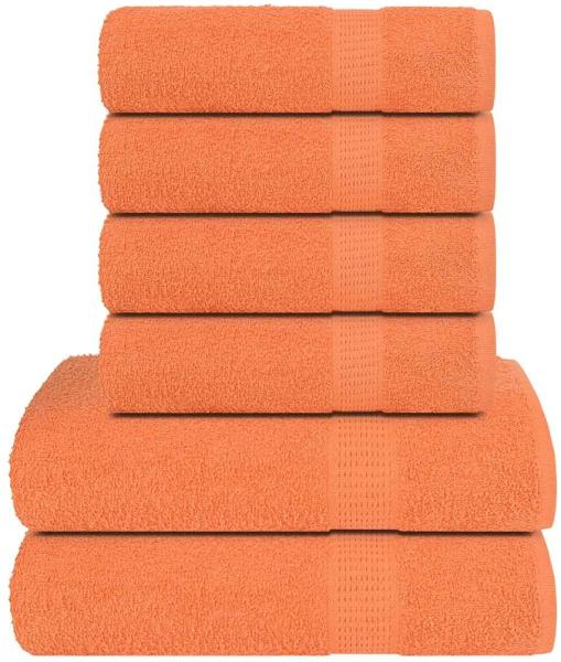 vidaXL 6-tlg. Handtuch-Set Orange 360 g/m² 100% Baumwolle 137088