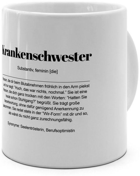 PhotoFancy Tasse mit Definition 'Krankenschwester' - Tasse mit Spruch, Tasse Jumbo XXL