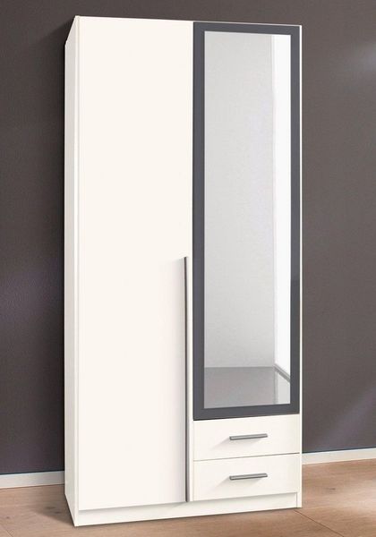 Kleiderschrank Skate Drehtürenschrank Spiegel Ausführung weiß