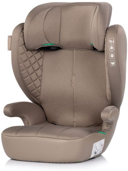 Chipolino Kindersitz Cyber i-Size (100-150cm) Sitzerhöhung, höhenverstellbar beige