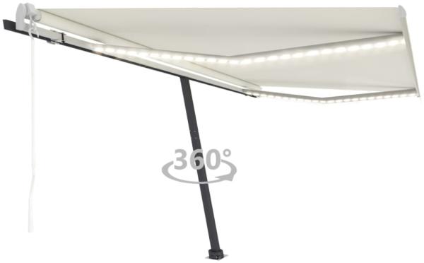 vidaXL Automatische Markise mit LED & Windsensor 450x300 cm Creme 3069772