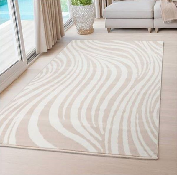 OTTO home Teppich Liaa in Wellen Design, softer Kurzflor, rechteckig, Höhe: 7 mm, 3D-Optik, Scandi-Look, Wohnzimmer, Esszimmer, Schlafzimmer