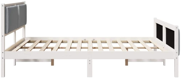 vidaXL Bettrahmen mit Kopfteil Hellgrau 200 x 200 cm Stoff 3394247 Bild 5