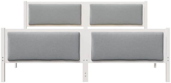 vidaXL Bettrahmen mit Kopfteil Hellgrau 200 x 200 cm Stoff 3394247 Bild 4
