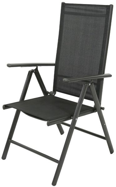 Gartenstuhl Denver / Kean, Aluminium, Schwarz, 56 x 107 x 67 cm
