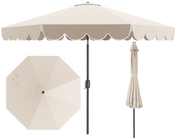 COSTWAY Sonnenschirm, LxB: 3x3 cm, Terrassenschirm mit Kurbel, neigbar