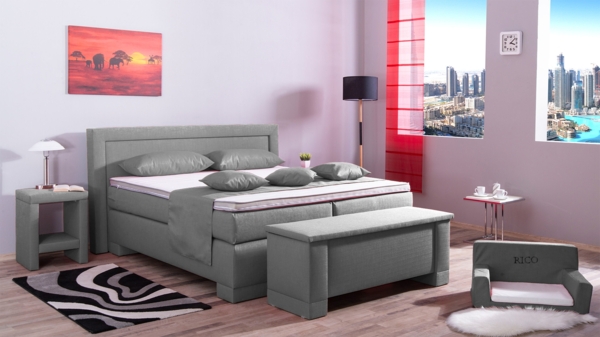 Meisterbetten Boxspringbett Rico 200x200 in W-White, Matratzenbezug Nano, Komfortschaum-Topper