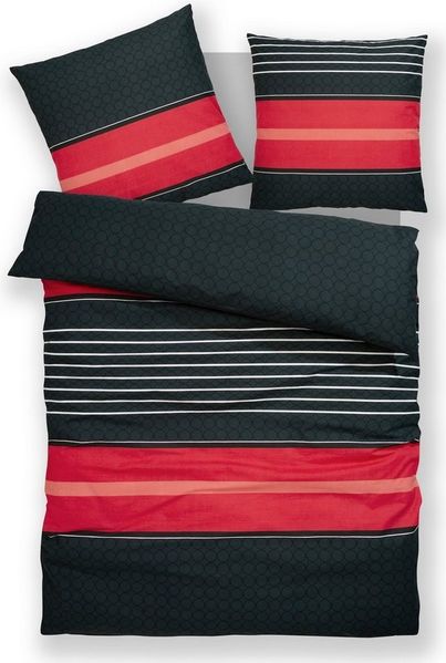 OTTO home Bettwäsche Circle, Polycotton, 2 teilig, Bettwäsche aus Baumwolle mit Streifen-Design, moderne Bettwäsche
