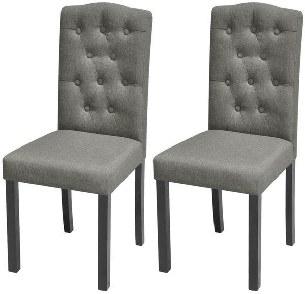 vidaXL Esszimmerstühle 2 Stk. Grau Stoff [242223]