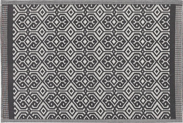 Outdoor Teppich schwarz 120 x 180 cm geometrisches Muster BARMER