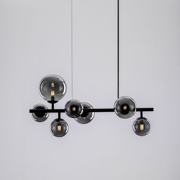 Nova Luce 9028857 ODILLIA Pendelleuchte 7-flammig Schwarz Rauchglas G9