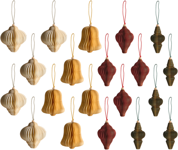 Weihnachtsbaumschmuck 20er Set MALSELVA Papier Bunt