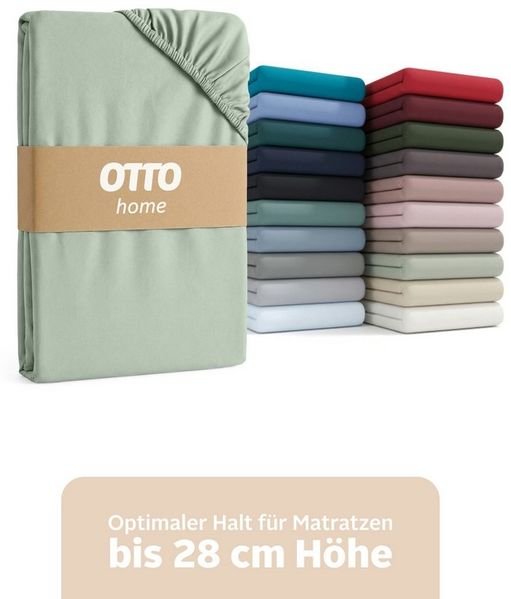 OTTO home Spannbettlaken BLACKBERRY in BASIC und PREMIUM Qualität, 100% Baumwolle, Jersey (160 g/m), Gummizug: rundum, (2 Stück), für hohe Matratzen bis 28 cm, Bettlaken, Spannbetttuch, pflegeleicht