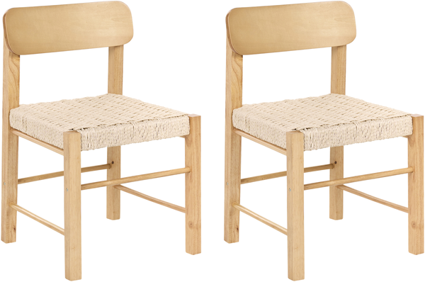 Esszimmerstuhl 2er Set ALLOS Holz Hellbraun