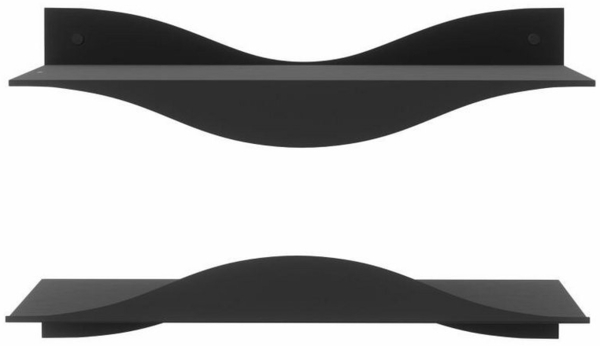 Umbra Wandregal Surf 2er Set Schwarz, 2-tlg.
