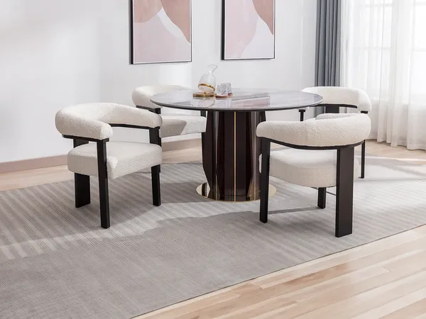 Vente-unique - LIVELIA Stuhl Stoff SchwarzWeiß - B 60 cm x H 78 cm x L 64 cm