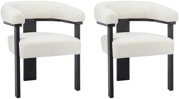 Vente-unique - LIVELIA Stuhl Stoff SchwarzWeiß - B 60 cm x H 78 cm x L 64 cm