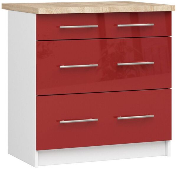 Raumhirsch Furniture Unterschrank Moderner Küchenunterschrank - 3 Schubladen - Küchenmodul Soft-Close System, Maße 60 x 80 x 46 cm