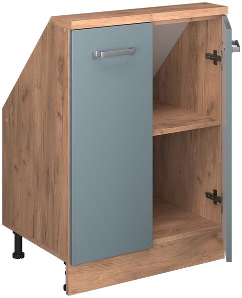 Küchenschrank für Dachschrägen R-Line Blau-Grau 60 cm mit 2 Türen Vicco Bild 5