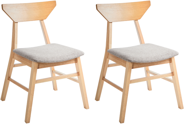 Esszimmerstuhl 2er Set HOPKINS Holz Hellbraun