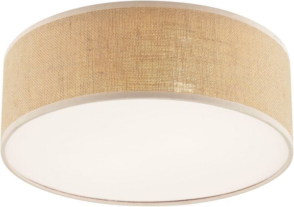 OTTO home Deckenleuchte Mikka, ohne Leuchtmittel, mit Leinenstoffschirm, Höhe 14 cm, E27, Leinen, Deckenlampe