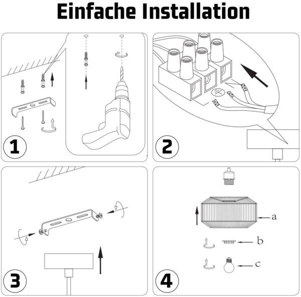 ZMH Pendelleuchte Vintage Hängelampe Esstisch- Pendellampe Esszimmer 1 Flammig Esstischlampe Kurze Laterne Design Hanfseil E27 Hängeleuchte für Schlafzimmer Wohnzimmer Flur(Ohne Leuchtmittel) Bild 8