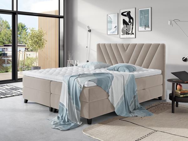 Boxspringbett Tigline, Natur, 140 x 200 cm