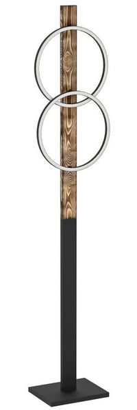Eglo 900892 LED Stehleuchte BOYAL Stahl, Holz schwarz, braun rustikal 2X9W 3000K L:30cm H:150cm mit Fußtrittschalter