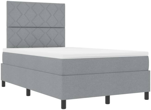 vidaXL Boxspringbett mit Matratze Hellgrau 120 x 200 cm Stoff 3339455 Bild 4
