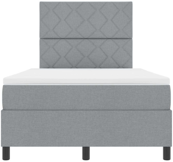 vidaXL Boxspringbett mit Matratze Hellgrau 120 x 200 cm Stoff 3339455 Bild 6