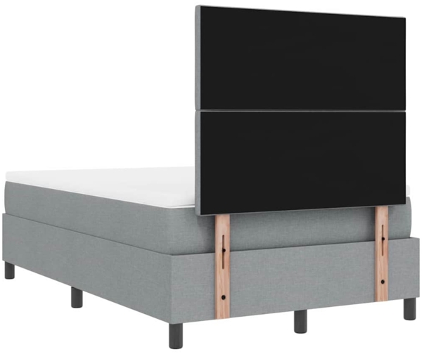 vidaXL Boxspringbett mit Matratze Hellgrau 120 x 200 cm Stoff 3339455 Bild 8