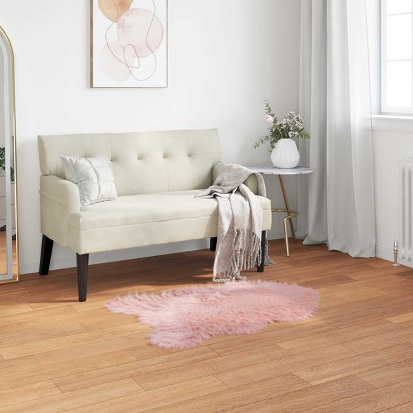 vidaXL Teppich aus Kunstschaffell TAFALLA Rosa 80 x 120 cm Polyester 42021564