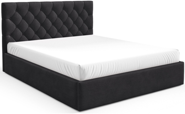 Selsey 'Aurevia' Polsterbett 160x200 mit Bettkasten und Samtbezug, graphitgrau