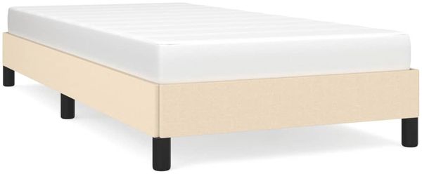 Einzelbettgestell Design für Erwachsene ohne Matratze Creme 80x200 cm Stoff d4317e