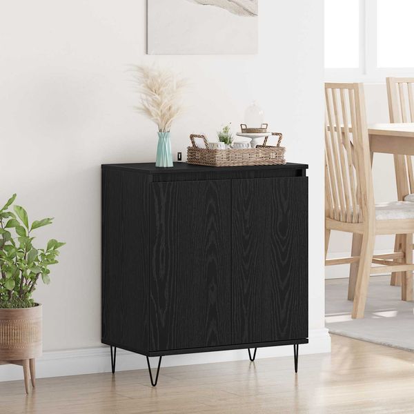 vidaXL Sideboard Schwarz Eichen-Optik 60 x 35 x 70 cm Holzwerkstoff 882600