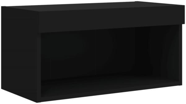 vidaXL TV-Schrank mit LED-Leuchten, Holzwerkstoff, Schwarz, 30 x 30 x 60 cm