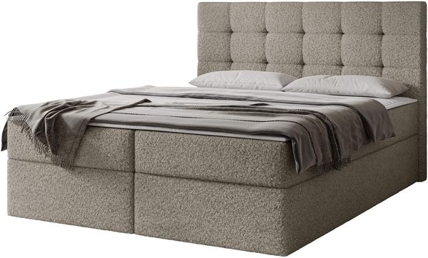 Boxspringbett Gazel Boucle (Farbe: Lambi 03, Größe: 160 x 200)