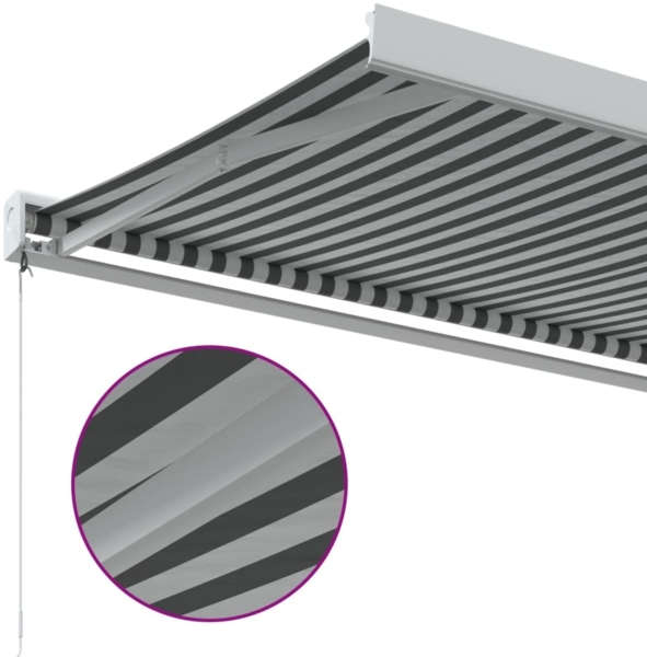 vidaXL Markise Einziehbar Anthrazit und Weiß 5x3 m Stoff und Aluminium 3216127 Bild 6
