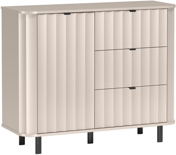 Selsey 'Novado' Sideboard 1-türig mit drei Schubladen Kaschmirgrau, 111 cm