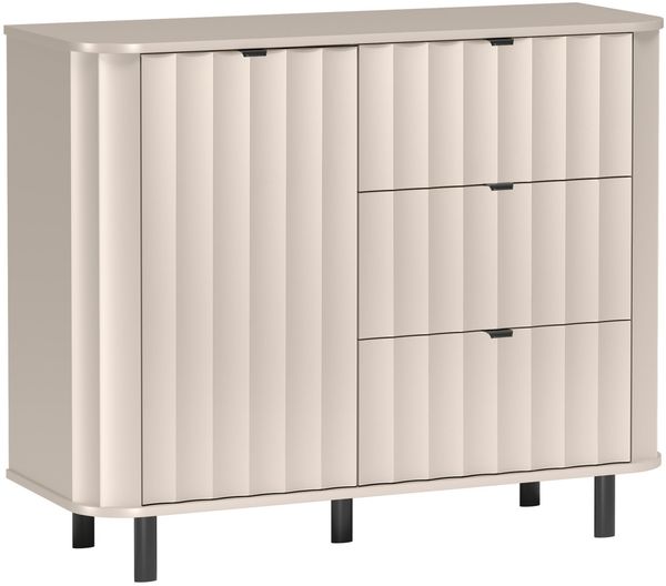 Selsey 'Novado' Sideboard 1-türig mit drei Schubladen Kaschmirgrau, 111 cm