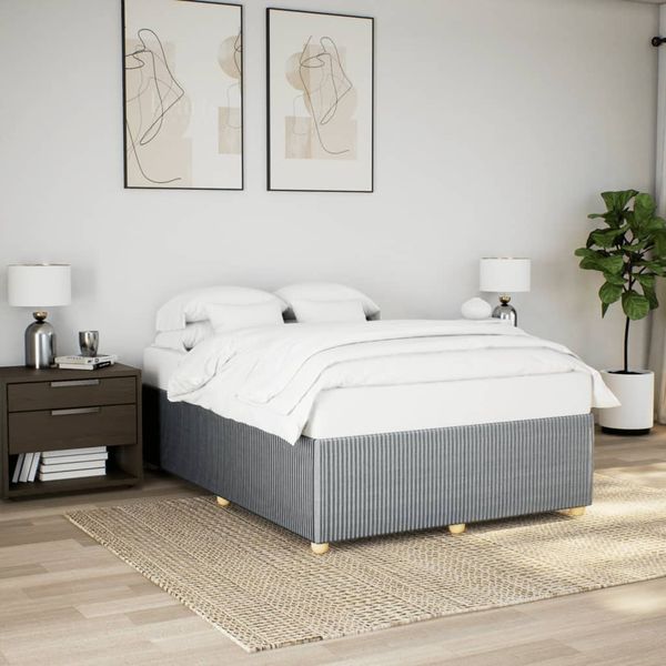 vidaXL Bettgestell ohne Matratze Hellgrau 140x200 cm Stoff 3284942