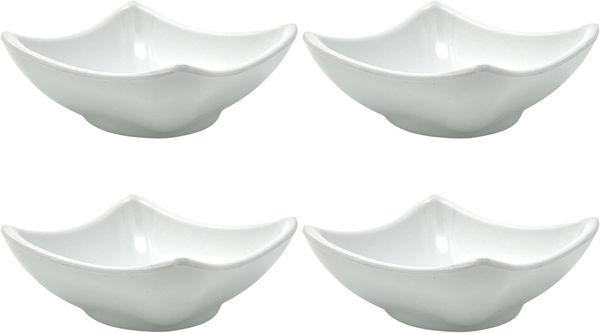 4x Dipschalen Melamin Set Weiß 754 Snackschale Servierschale Klein Mini Saucenschälchen Soja