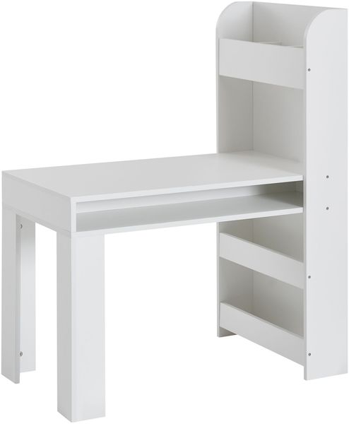 FINEBUY Kinderschreibtisch FB72007 (Weiß 90x50x110 cm, Maltisch Kinderzimmer mit Regal), Kindertisch Modern, Schülerschreibtisch Stauraum Bild 7