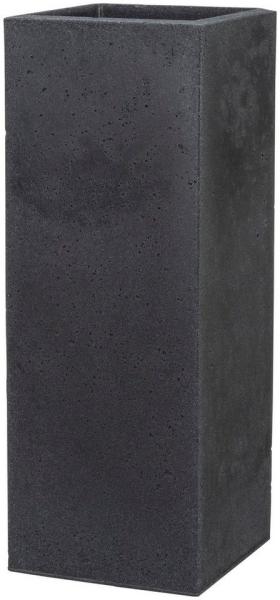 Scheurich C-Cube High, Hochgefäß aus Kunststoff, Stony Black, 26 cm lang, 26 cm breit, 70 cm hoch, 9 l Vol.