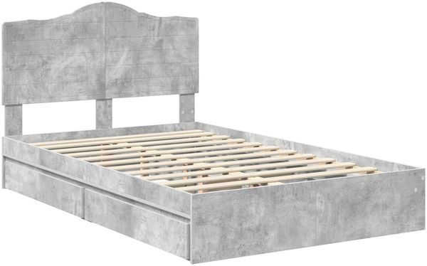 vidaXL Aufbewahrungsbett Beton Grau 135 x 190 cm Holzwerkstoff 3413516 Bild 4