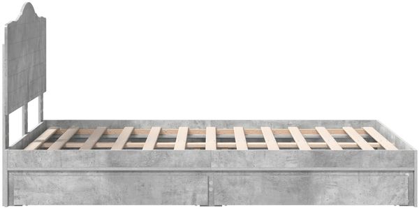 vidaXL Aufbewahrungsbett Beton Grau 135 x 190 cm Holzwerkstoff 3413516 Bild 9