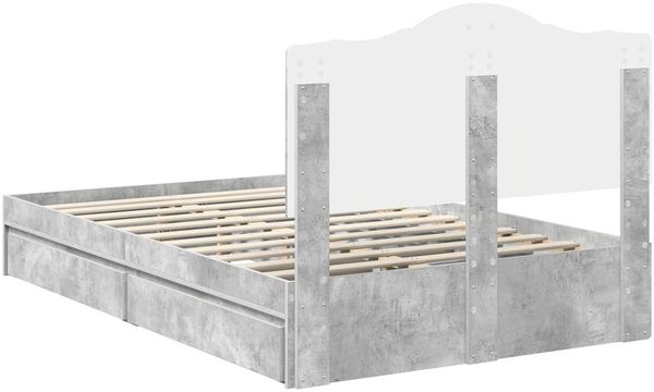 vidaXL Aufbewahrungsbett Beton Grau 135 x 190 cm Holzwerkstoff 3413516 Bild 10