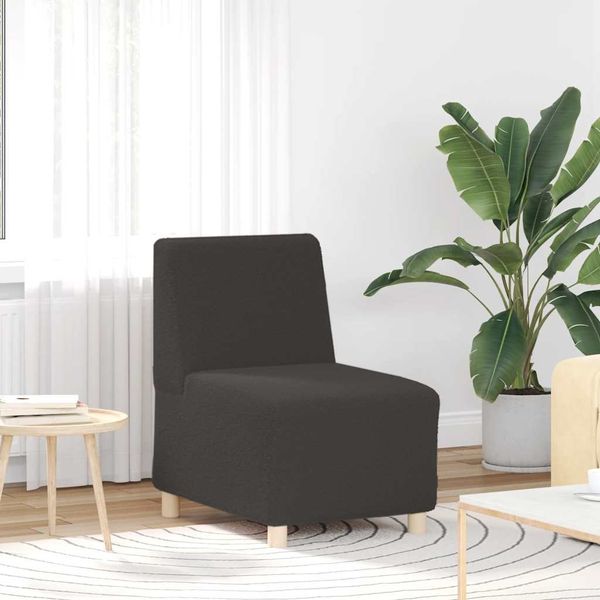 vidaXL Modulares Sofa ohne Armlehnen Dunkelgrau 55 cm Gelockter Wollstoff 4108505